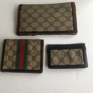 Gucci Vintage Collection Rare Card-case,notepad cover money/check book cover Set